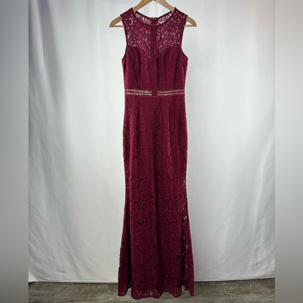Lulus Music Of The Heart Lace Maxi Dress In Burgundy Size Small View 4